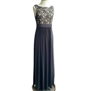 Eliza J Women's Black Lace Top‎ Maxi Dress Elegant Sleeveless Formal Gown